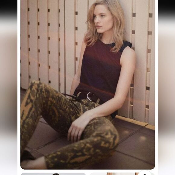 Current/Elliott snake skin looking ankle jeans sz 25 with 27" inseam. Excellent - Picture 2 of 7